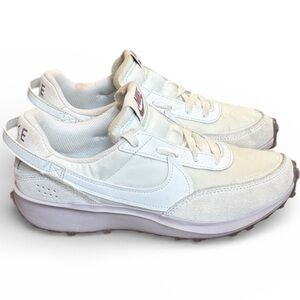 Nike Waffle Debut Trainers Women's 8 White Cream Athletic Shoes